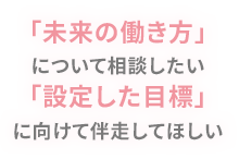 「未来の働き方」について相談したい「設定した目標」に向けて伴走してほしい